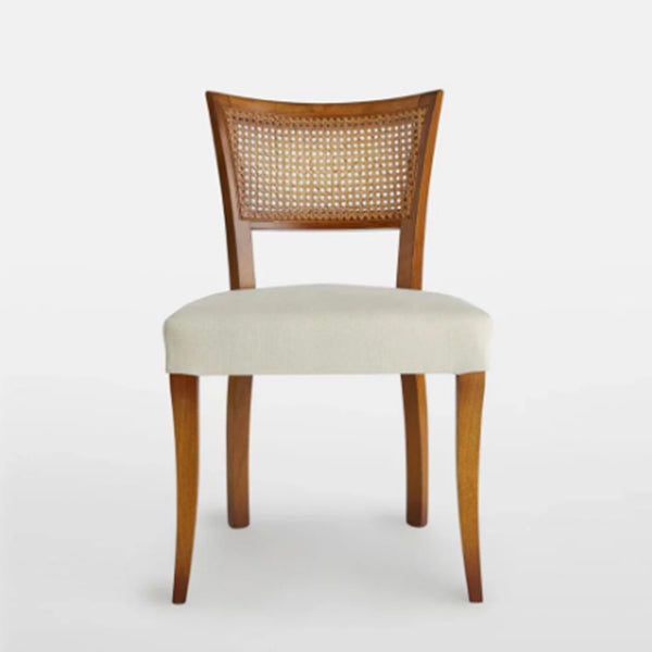 Wooden Cane & Rattan Dining Chair -  Sable