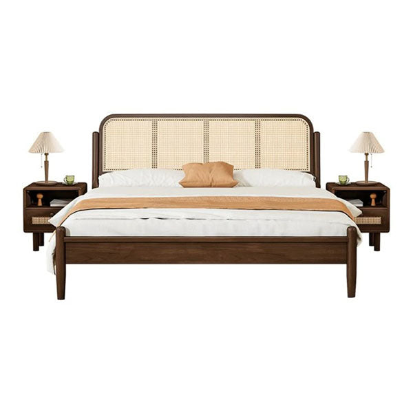 Wooden Cane & Rattan Furniture - Bed - Starry