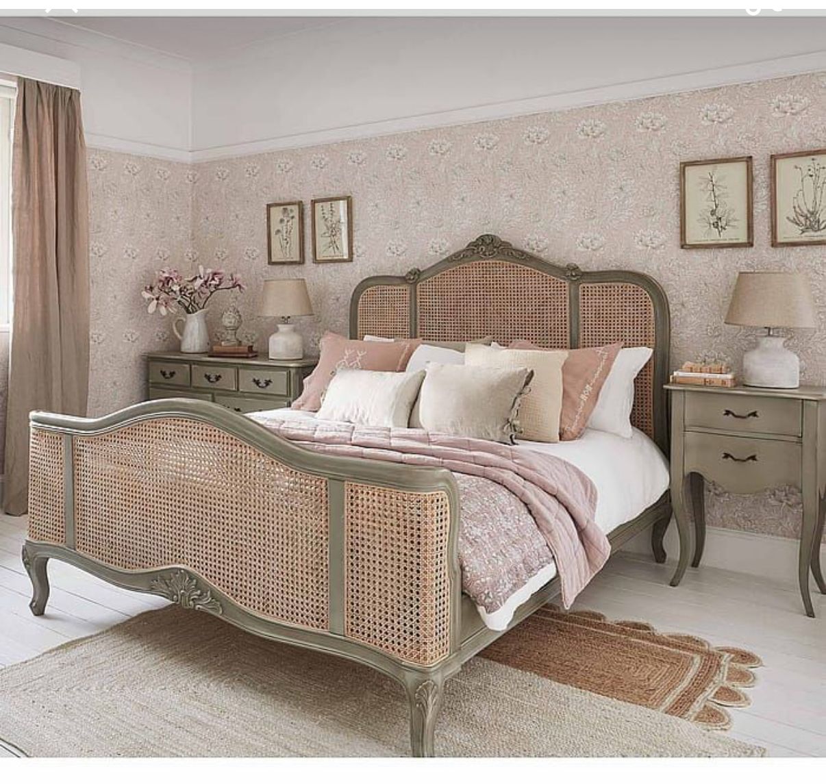Wooden Cane & Rattan Furniture - Bed - Valentino High