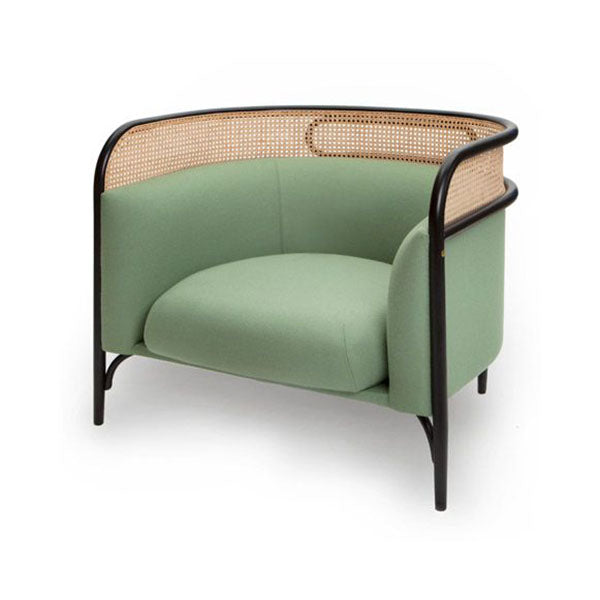 Wooden Cane & Rattan Lounge Chair - Bella