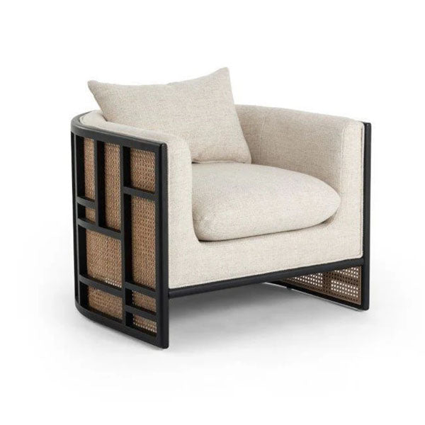 Wooden Cane & Rattan Lounge Chair - Softy