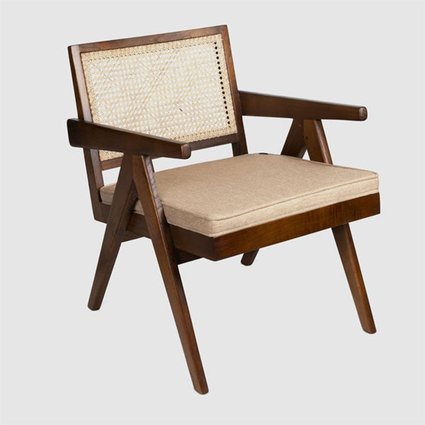 Wooden Rattan Cane Chair - Accent