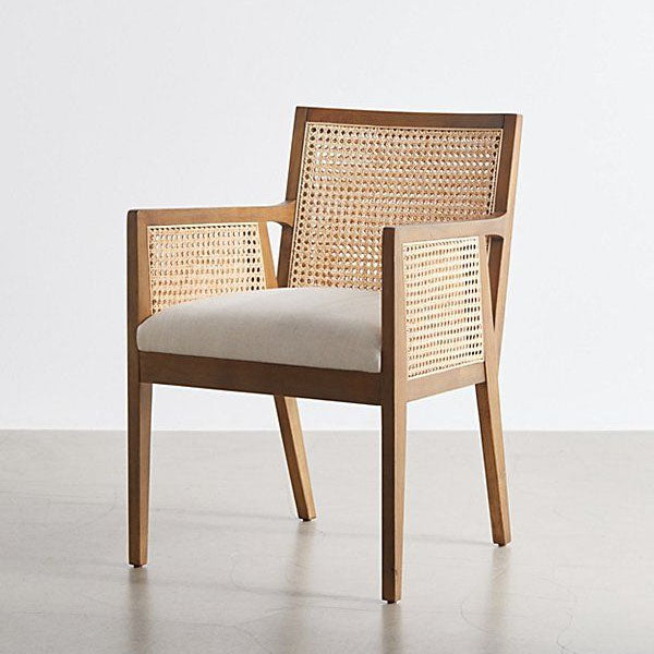 Wooden Rattan Cane Chair - Club Chair