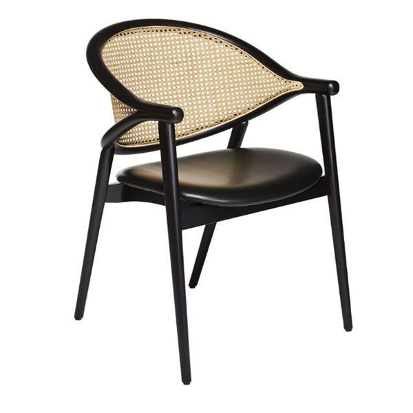 Wooden Rattan Cane Chair - Magnus