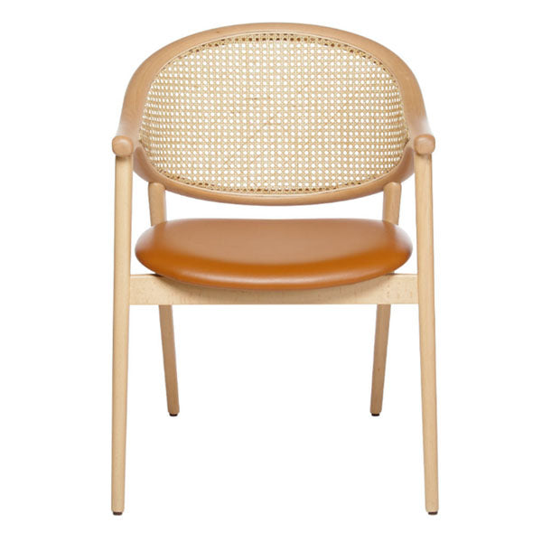 Wooden Rattan Cane Chair - Magnus