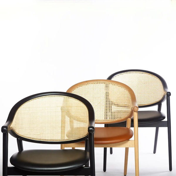 Wooden Rattan Cane Chair - Magnus