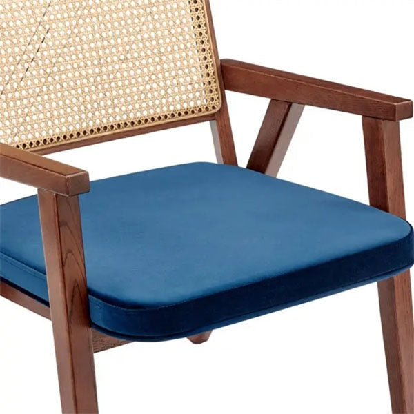 Wooden Rattan Cane Chair - Mocha