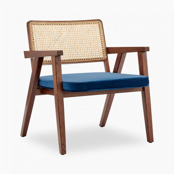 Wooden Rattan Cane Chair - Mocha