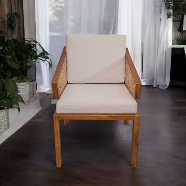Wooden Rattan Cane Chair - Snooze