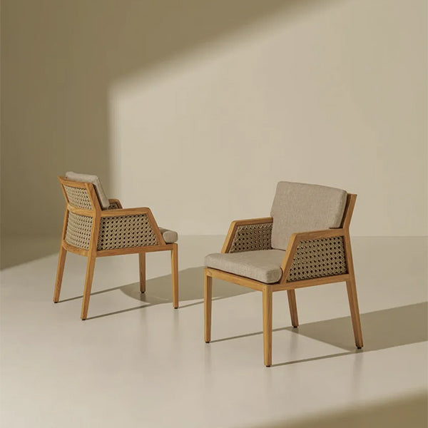 Wooden Rattan Cane Chair - Velmure