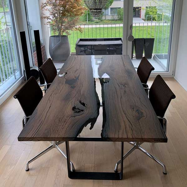 Epoxy Resin Furniture - Office Conference Table - LunaGlow